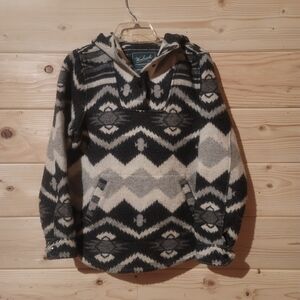 Woolrich American Eagle 60% Wool Blend Aztec Hoodie Women's Size M 20x25